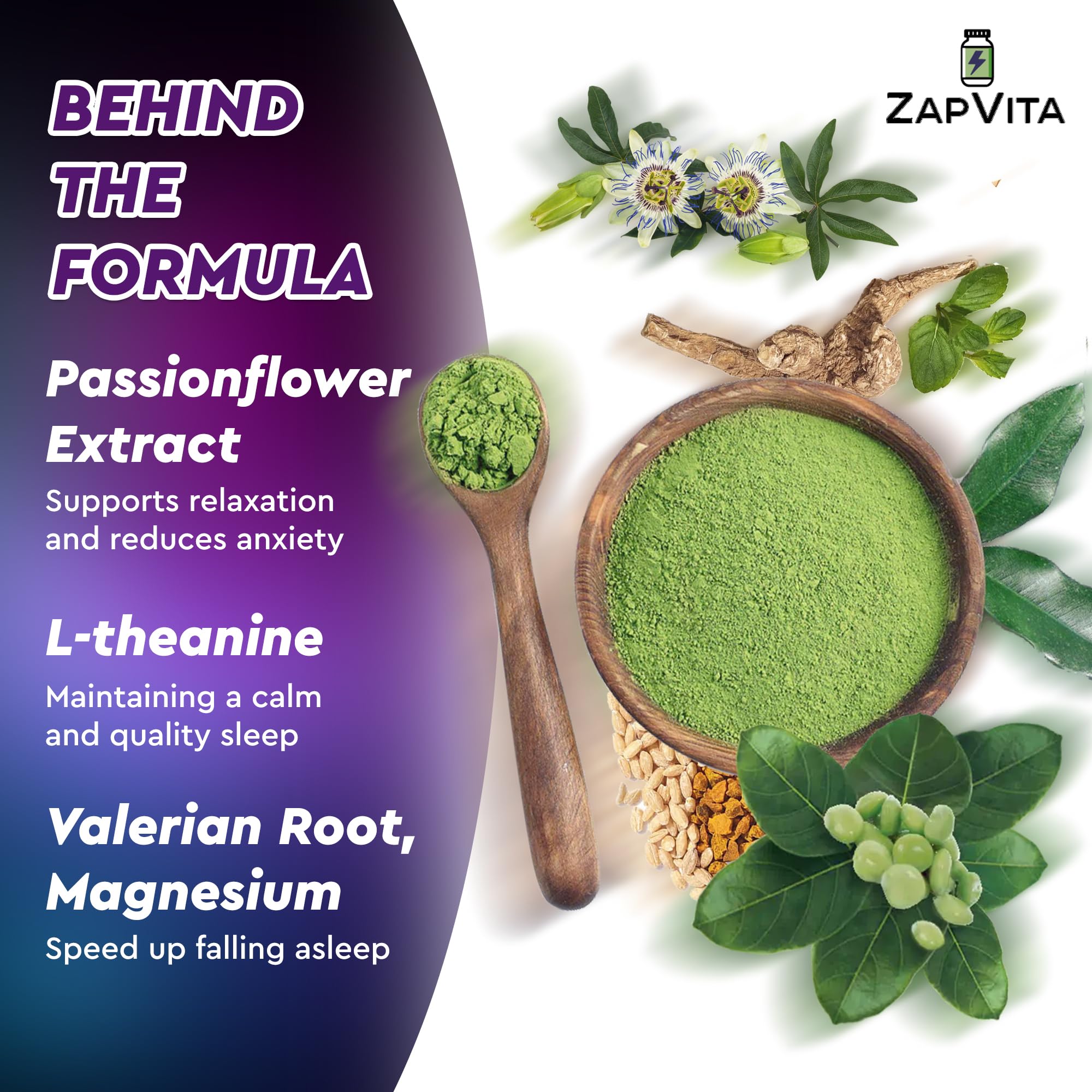 ZAPVITA 70 Sugar-Free Gummies for Nighttime Sleep and Relaxation